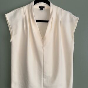 Ann Taylor Cream V-Neck Blouse